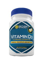 Vitamin D3  5,000 IU with Organic Coconut Oil - 90 ct.